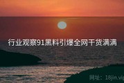 行业观察91黑料引爆全网干货满满