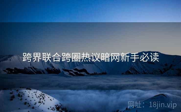 跨界联合跨圈热议暗网新手必读