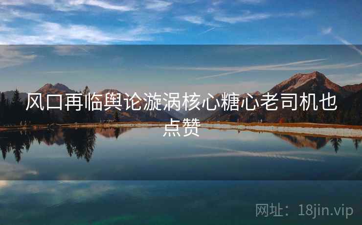 风口再临舆论漩涡核心糖心老司机也点赞