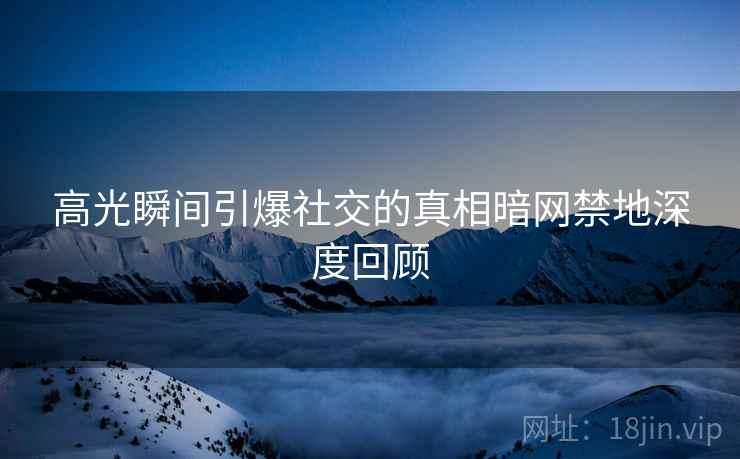 高光瞬间引爆社交的真相暗网禁地深度回顾