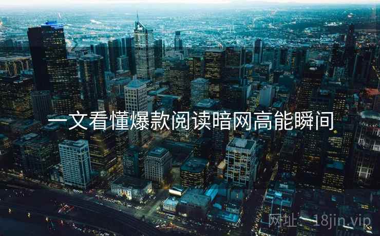一文看懂爆款阅读暗网高能瞬间