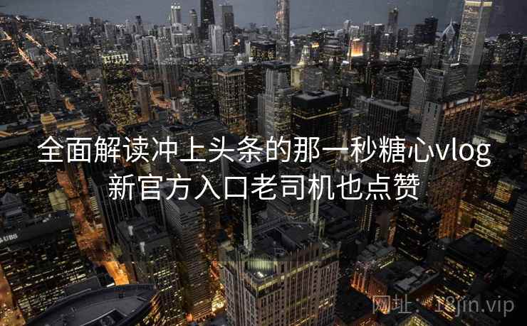 全面解读冲上头条的那一秒糖心vlog新官方入口老司机也点赞