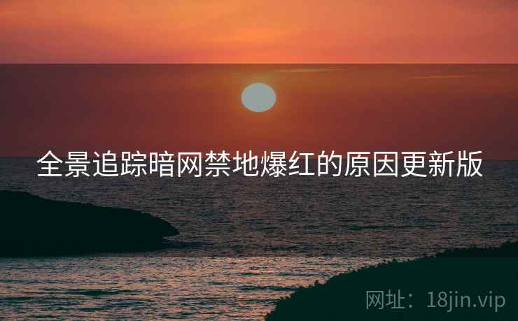 全景追踪暗网禁地爆红的原因更新版