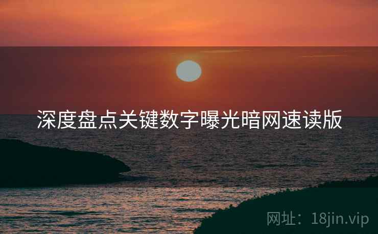 深度盘点关键数字曝光暗网速读版