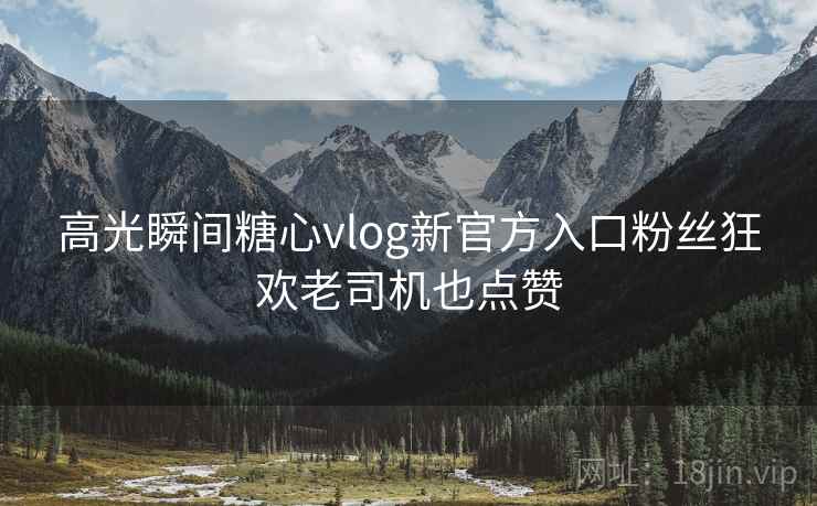 高光瞬间糖心vlog新官方入口粉丝狂欢老司机也点赞