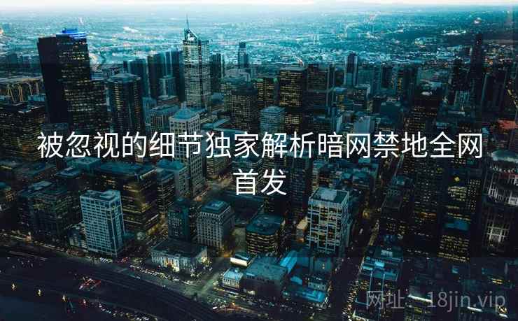 被忽视的细节独家解析暗网禁地全网首发