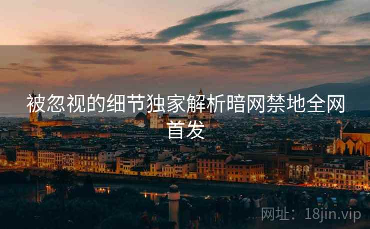被忽视的细节独家解析暗网禁地全网首发
