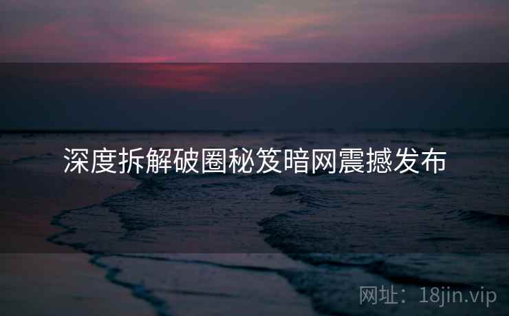 深度拆解破圈秘笈暗网震撼发布